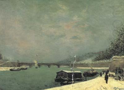 Paul Gauguin The Seine at the Pont d'lena,Snowy Weathe (mk07) china oil painting image